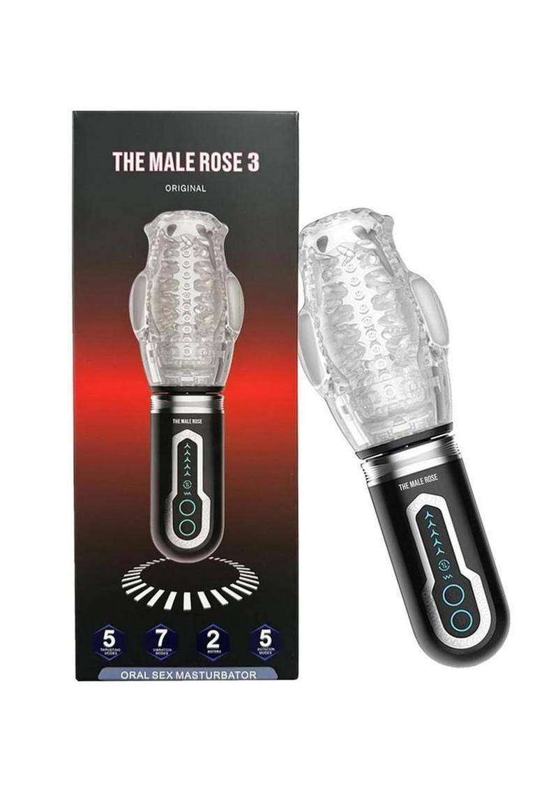 Male Rose 3 Rechargeable Thrusting and Rotating Masturbator