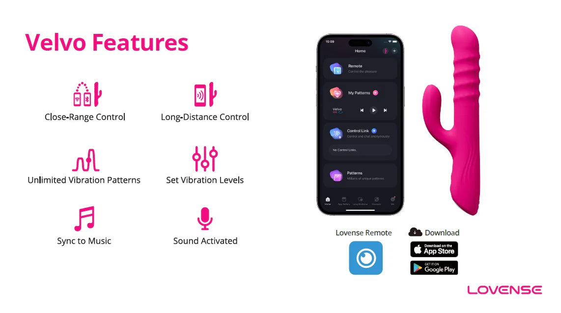 Velvo Rotating Bead Vibrating 3-in-1 App Compatible Rabbit