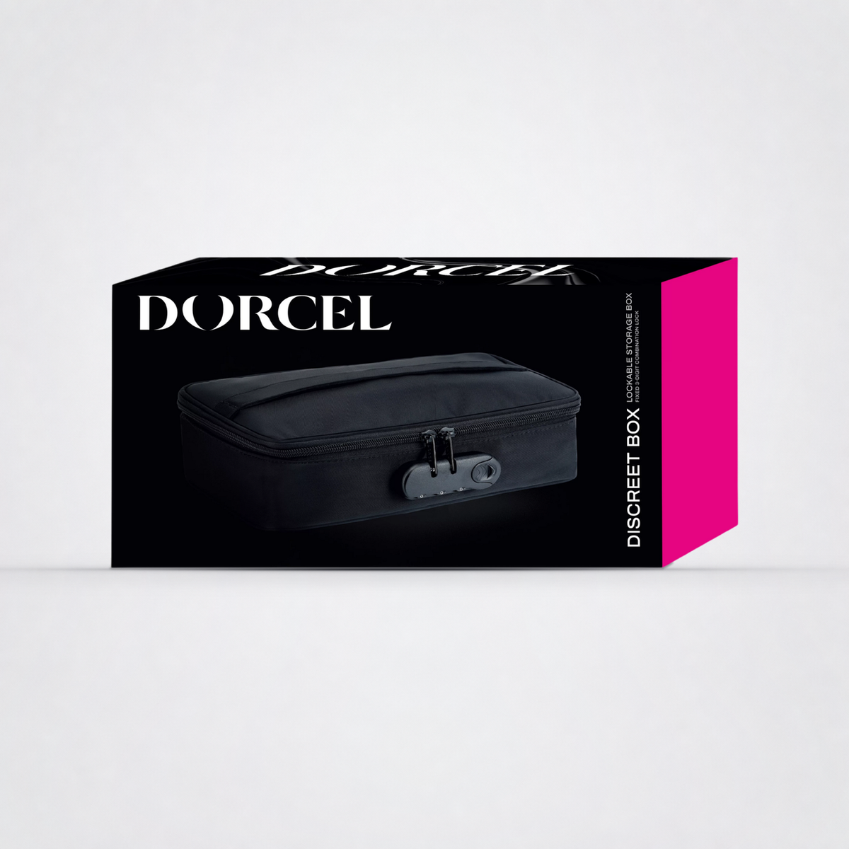 Discreet Storage Box retail package on the Luv Coach grey studio background