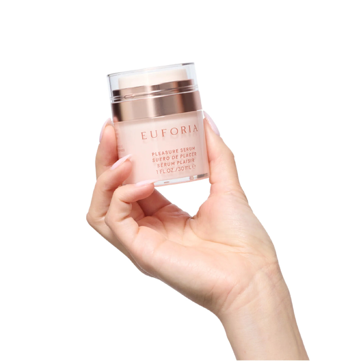 Pleasure Serum held in a hand