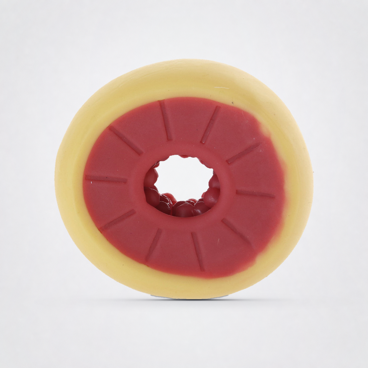 GoodHead grapefruit open-ended stroker on the Luv Coach neutral grey studio background