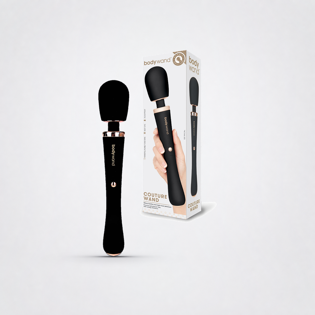 Lux Couture Wand with retail box on the Luv Coach grey studio background