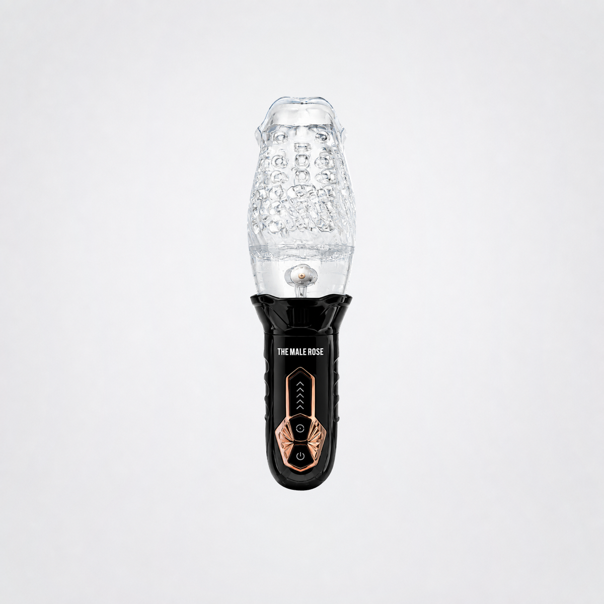 The Male Rose Gawk Gawk 3000 rechargeable rotating masturbator on a neutral grey studio background