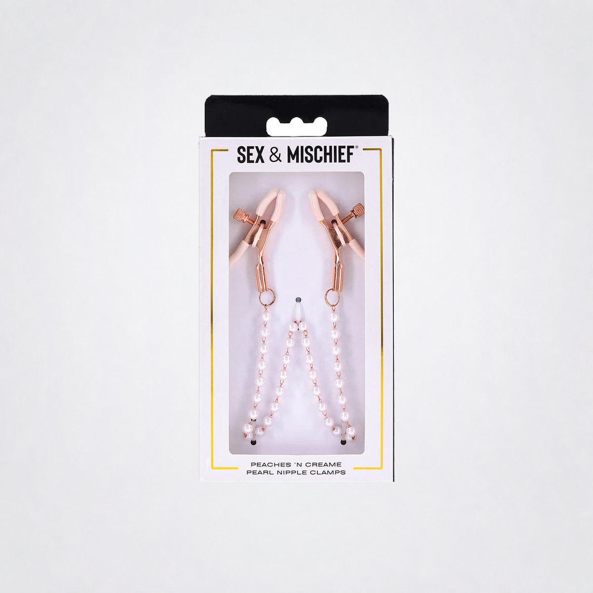 Peaches ‘n Creame pearl nipple clamps retail packaging