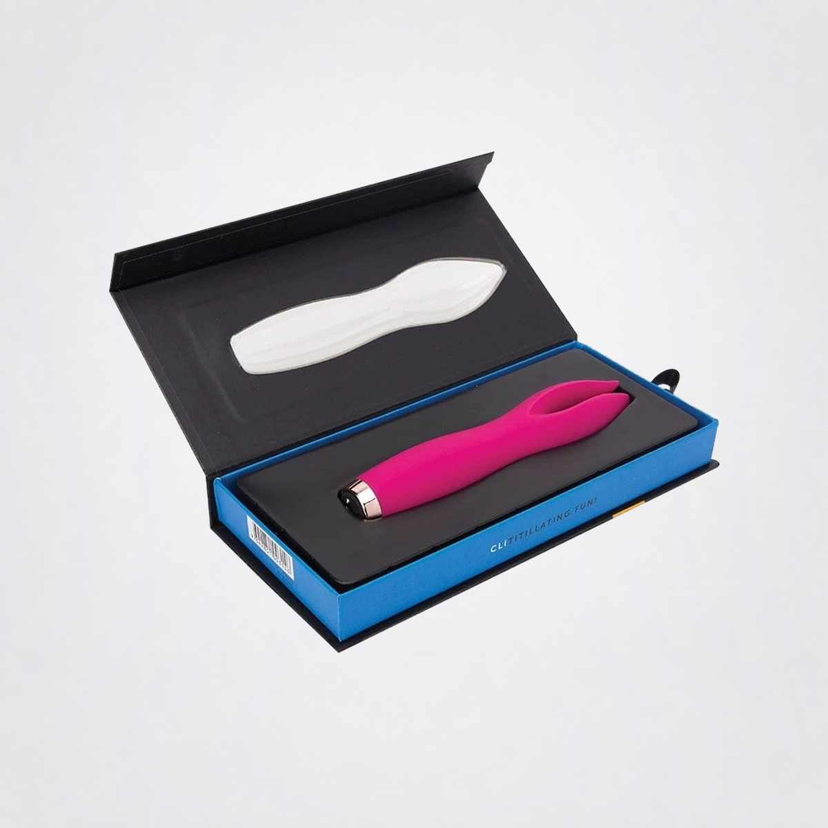 Magenta Tulip Bullet Vibrator in its open presentation box