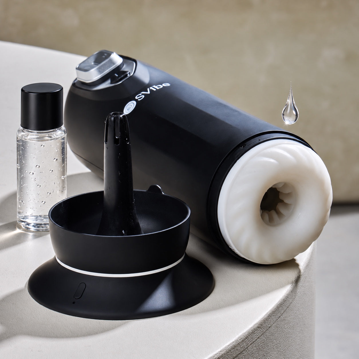 Water-based lubricant beside the JET removable sleeve and MagHeat base