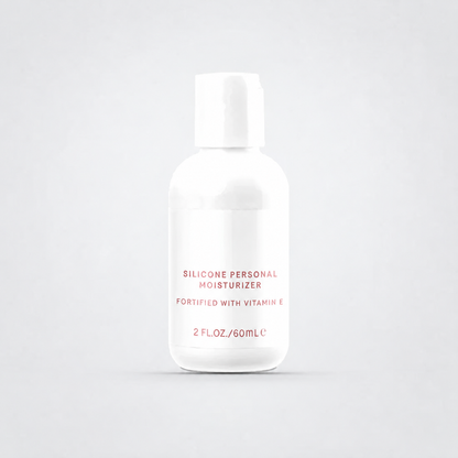 Silicone Deluxe Personal Moisturizer with Vitamin E on a light neutral studio background