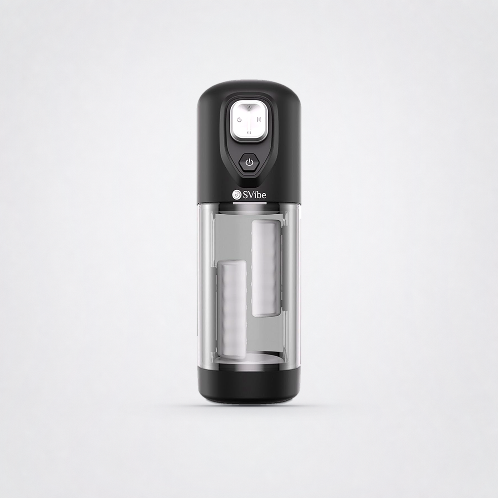 Front view of the black SVibe VOLT on a grey studio background