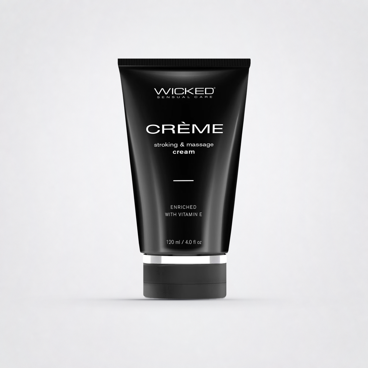 Front of Wicked Crème stroking and massage cream on The Luv Coach neutral studio background