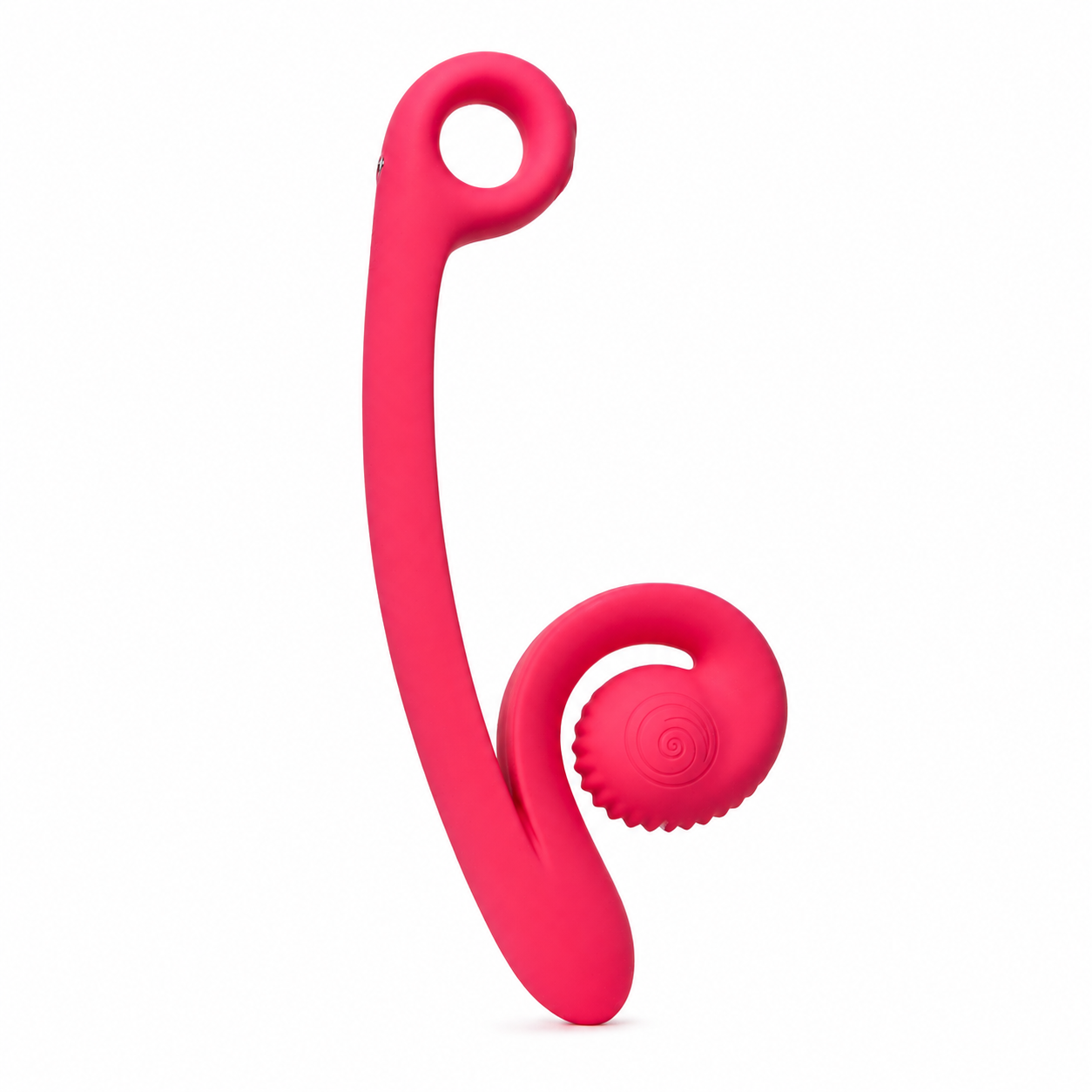 Pink Snail Curve dual stimulator on a white background