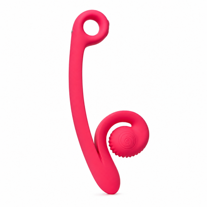 Pink Snail Curve dual stimulator on a white background
