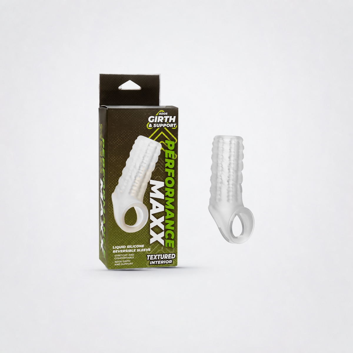 Performance Maxx reversible silicone sleeve with retail package, CalExotics wordmark removed