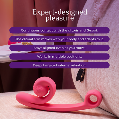 Pink Snail Curve with expert-designed pleasure feature highlights