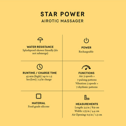 Star Power Airotic Vibrator air-pressure information