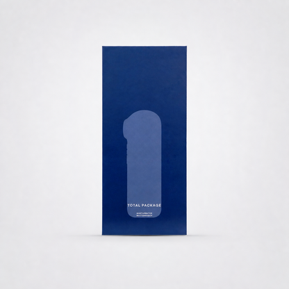 Total Package Deluxe product and retail packaging on the Luv Coach gray studio background