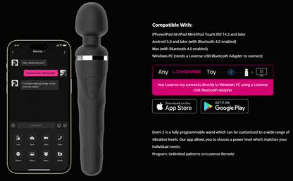 Domi 2 Bluetooth App Controlled Wand Vibrator for everyone