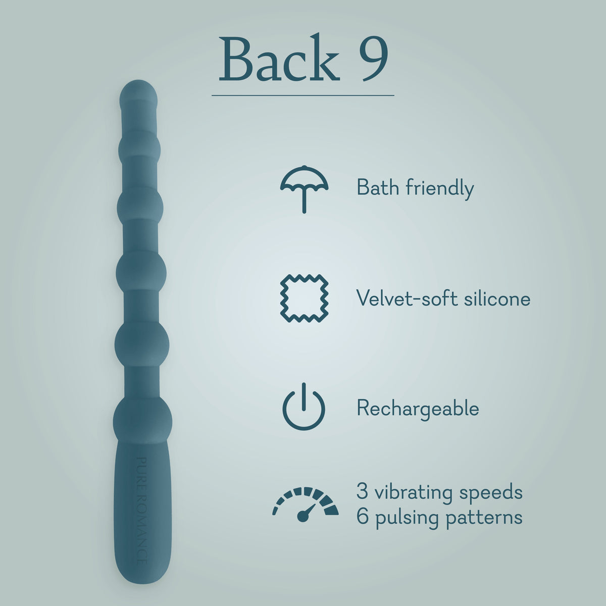 Back 9 vibrating silicone pleasure beaded wand