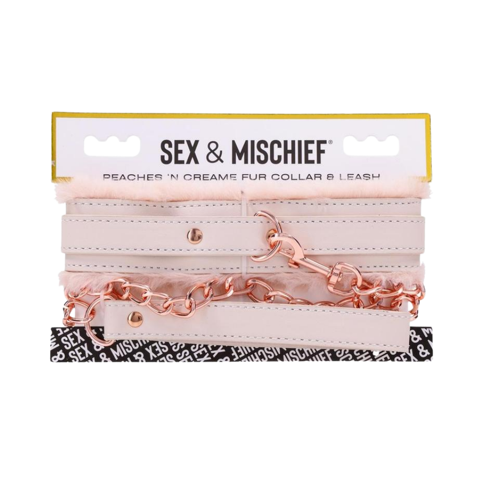 Peaches ‘n Creame Fur Collar & Leash
