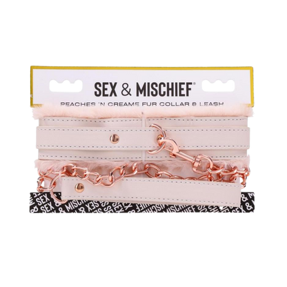 Peaches ‘n Creame Fur Collar & Leash