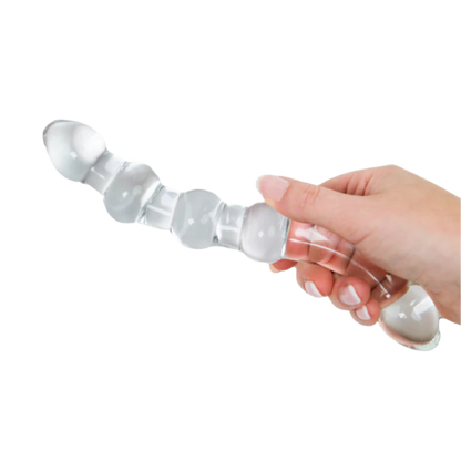 Temp & Tease Ribbed Glass D!ldo