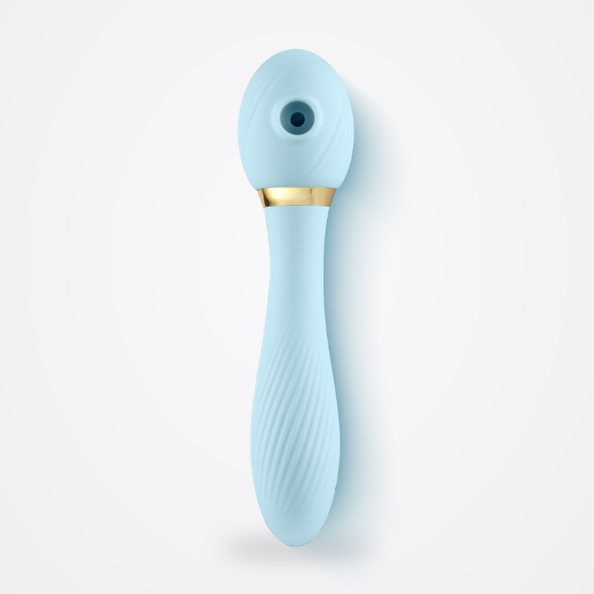 All Inclusive Air Vibe in Blue on The Luv Coach cool-gray studio background