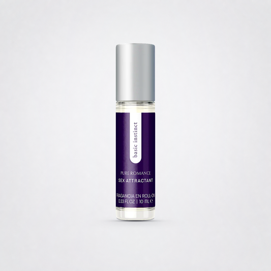 Basic Instinct pheromone roll-on on The Luv Coach approved neutral studio background