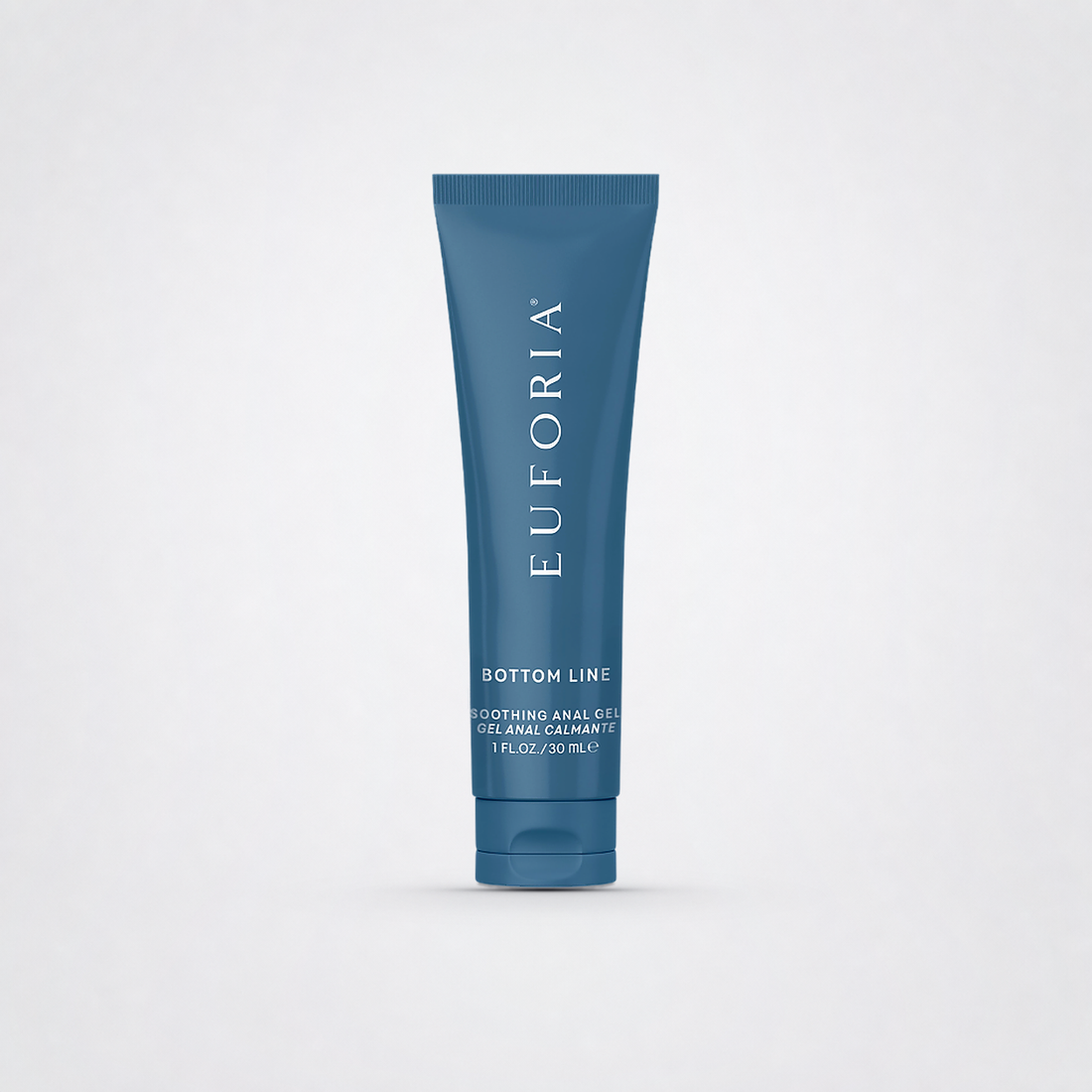 Bottom Line - Backdoor booty relaxant gel on a light neutral studio background