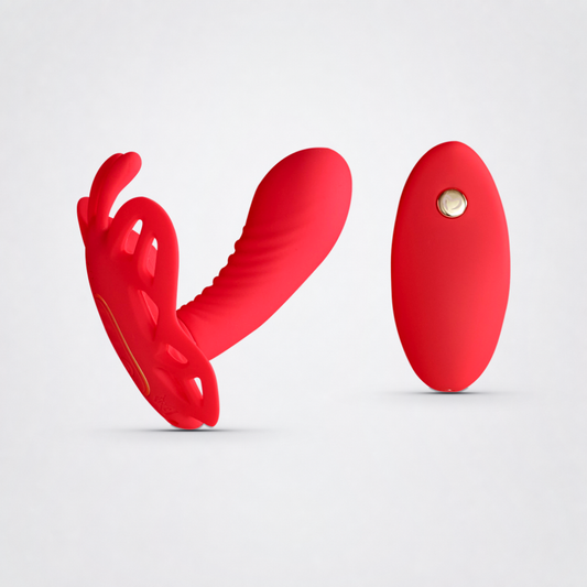 Butterfly Wearable Vibe with Remote Control on The Luv Coach approved neutral studio background