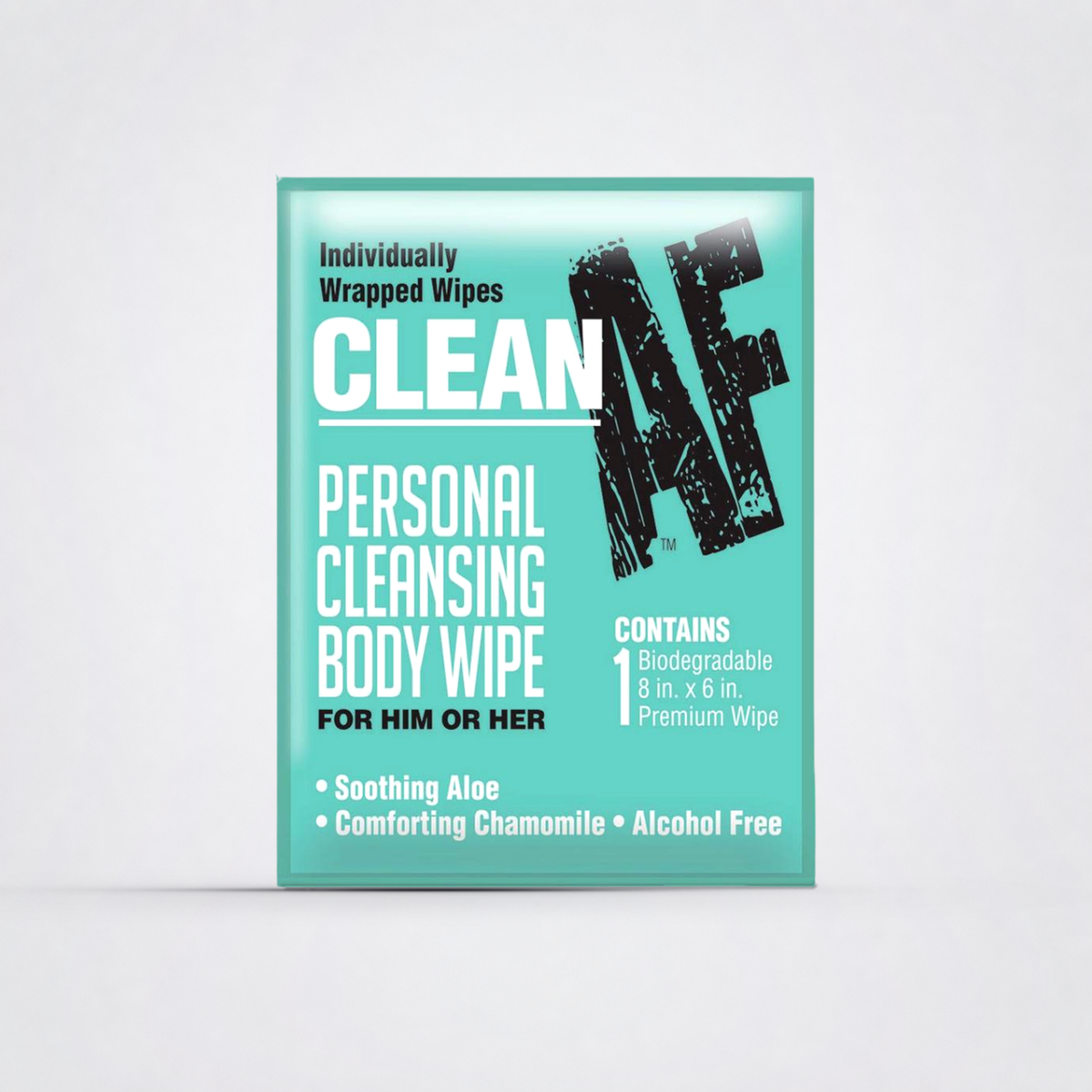 Clean AF Wipes - personal body wipes on The Luv Coach approved neutral studio background