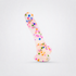 Cock-A-Palooza confetti silicone dildo on a neutral gray background
