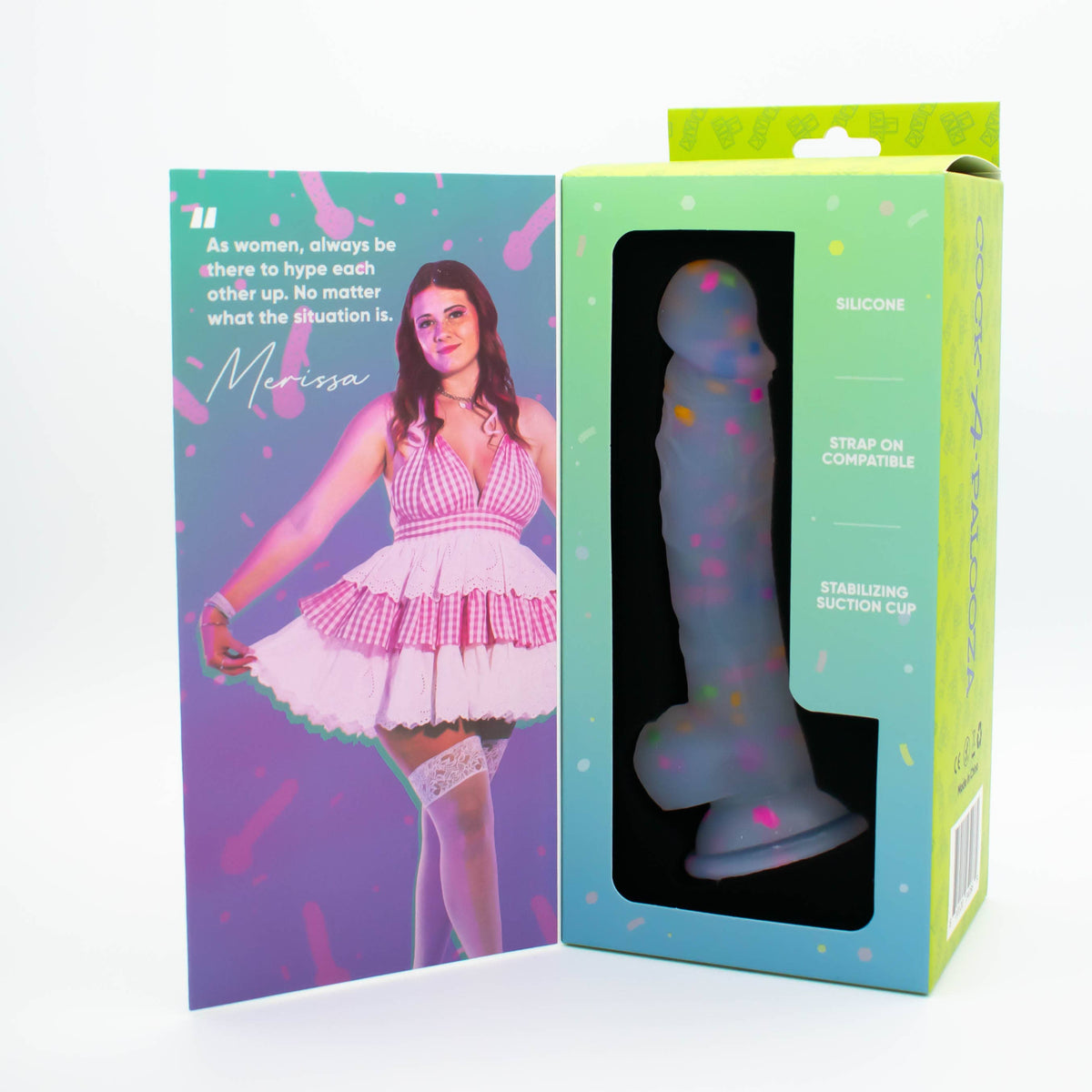 Open Cock-A-Palooza package showing the silicone dildo inside