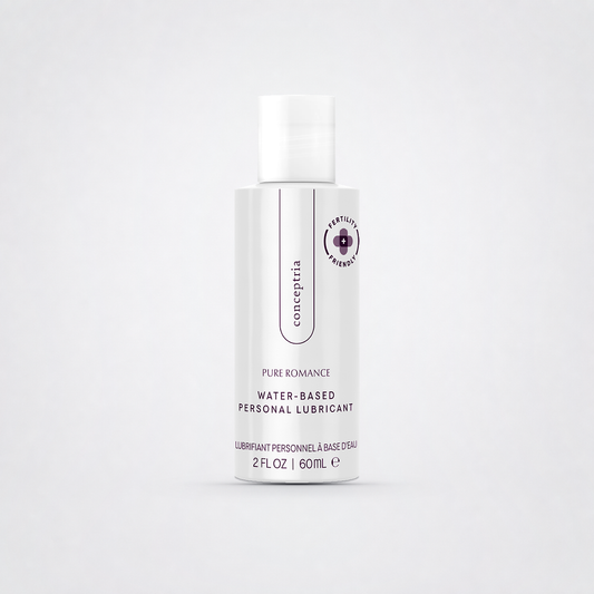 Conceptria--trying to conceive lubricant on The Luv Coach approved neutral studio background