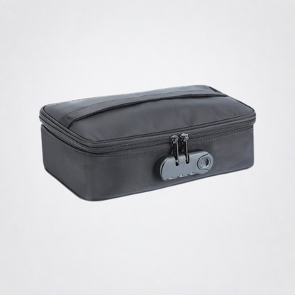 Discreet Storage Box closed on the Luv Coach neutral gray studio background