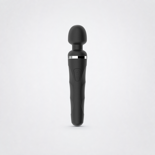 Domi 2 Bluetooth App Controlled Wand Vibrator for everyone on The Luv Coach approved neutral studio background