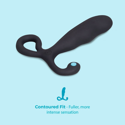 b-Vibe P-Spot Vibing | Black: Curved body and safety loop