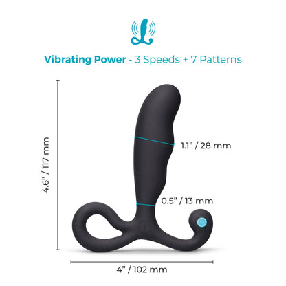 b-Vibe P-Spot Vibing | Black: Manufacturer size diagram