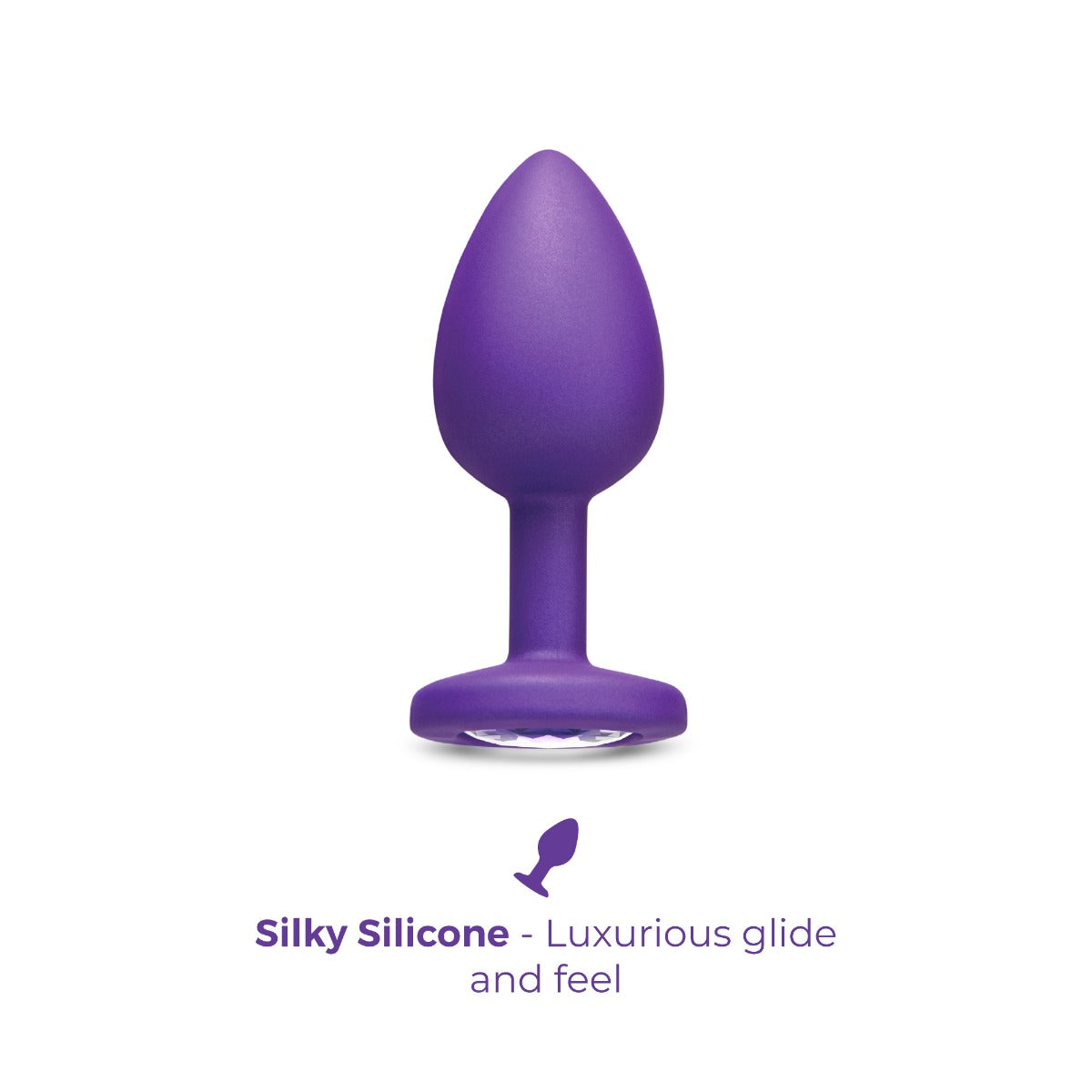 b-Vibe Jeweled Butties Bundle | Purple: Single purple plug and base