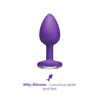 b-Vibe Jeweled Butties Bundle | Purple: Single purple plug and base