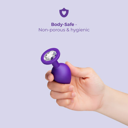 b-Vibe Jeweled Butties Bundle | Purple: Jewel base close-up