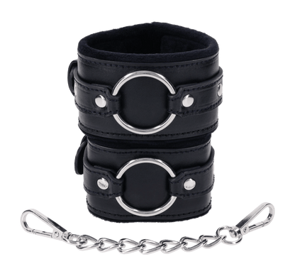 Sportsheets Shadow Handcuffs: Stacked cuffs with silver O-rings