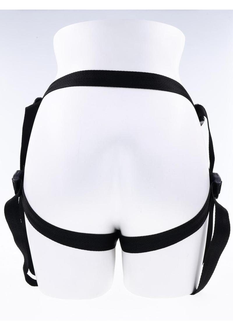 Sportsheets Dual Desires Strap-On Harness | Black: Rear fit shown on a display mannequin