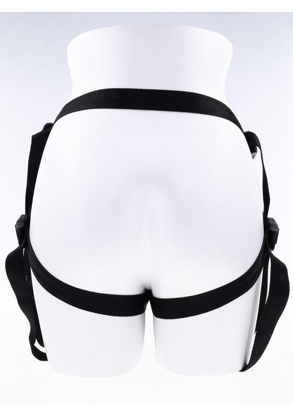 Sportsheets Dual Desires Strap-On Harness | Black: Rear fit shown on a display mannequin
