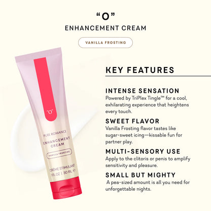 O Vanilla Frosting enhancement cream key features and use information