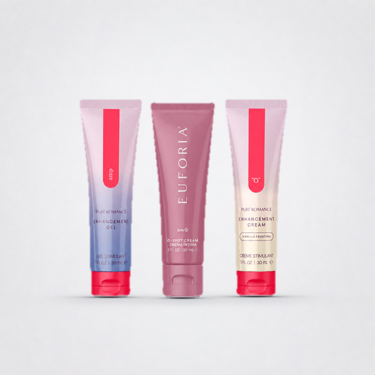 Enhancement Trio on The Luv Coach approved neutral studio background