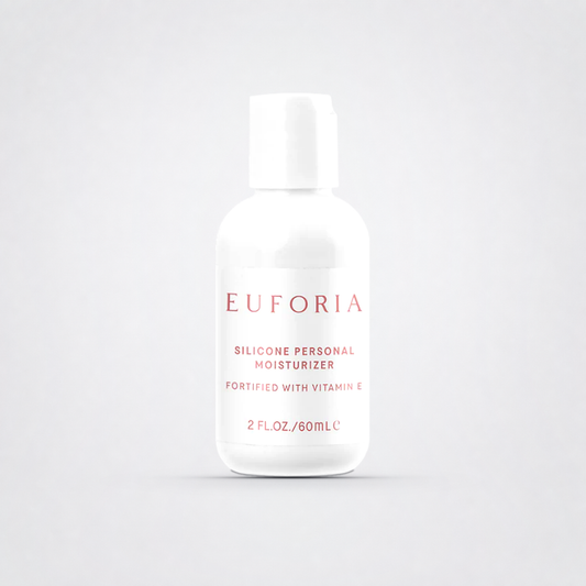 Silicone Deluxe Personal Moisturizer with Vitamin E on a light neutral studio background