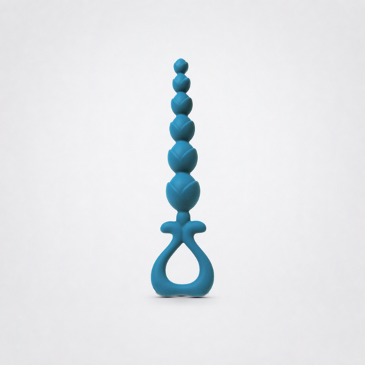 Twilight Tryst Deluxe Silicone Anal Beads on a light neutral studio background