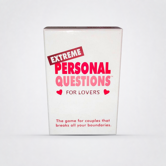Extreme Personal Questions For Lovers Card Game on The Luv Coach approved neutral studio background