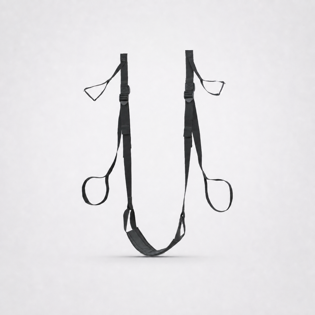 Frequent Flyer Door Swing with complete straps on The Luv Coach neutral studio background