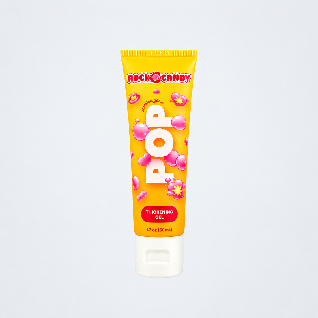 Rock Candy POP Thickening Gel tube with a detailed front label on a clean grey background
