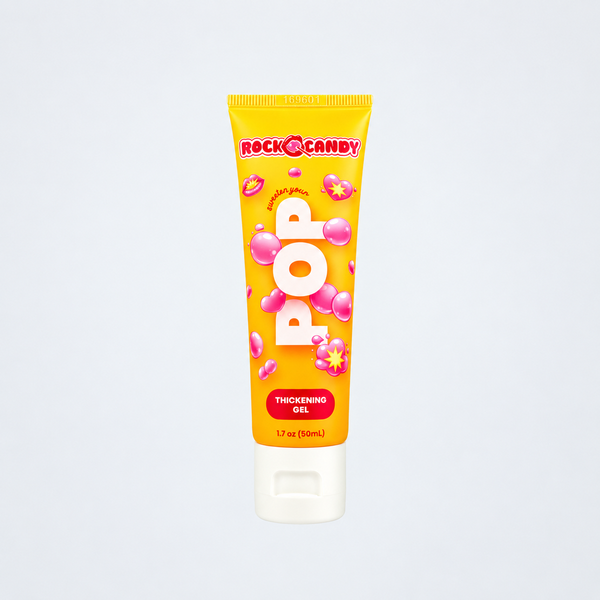 Rock Candy POP Thickening Gel tube with a detailed front label on a clean grey background